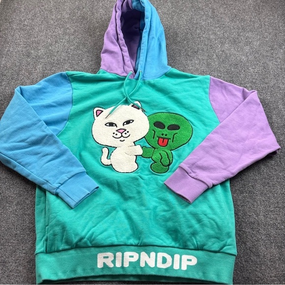 RIPNDIP Men’s Buddy System Color Block Hoodie size: Small - Picture 2 of 10